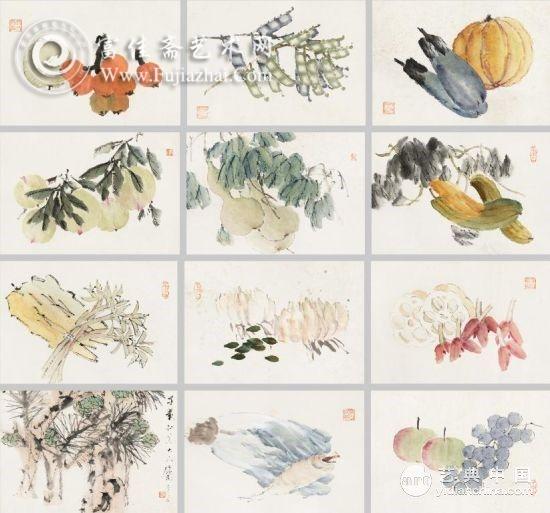 虚谷 花卉蔬果册 1069.5万 匡时秋拍 虚谷 花卉蔬果册 1069.5万 匡时秋拍