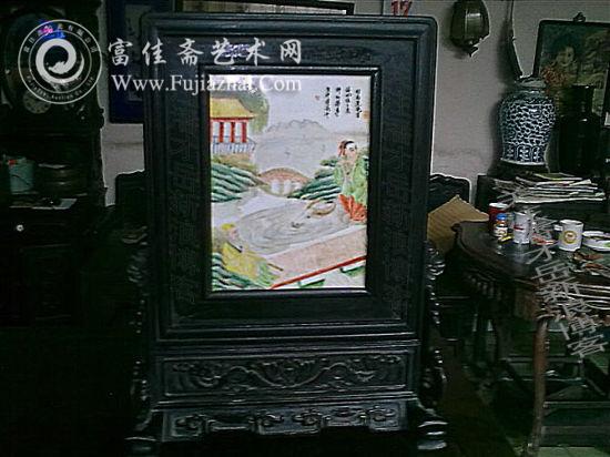 晚清瓷版画插屏
