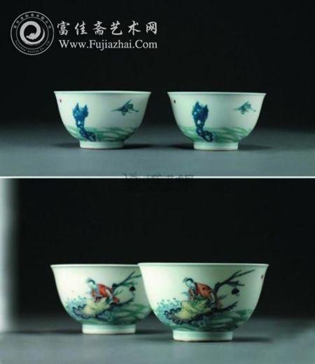 旷世奇珍张骞乘槎对碗