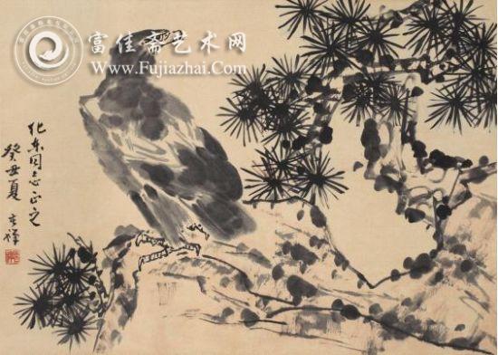 松鹰图 李苦禅 松鹰图 李苦禅