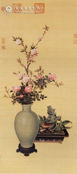 设色绢本《岁朝图》 张为邦 作 故宫博物院藏