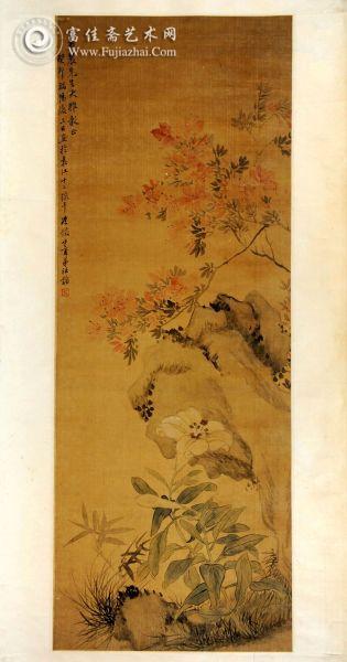汪镛《杜鹃百合图》
