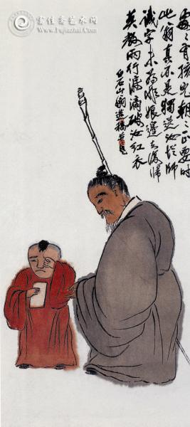 齐白石《送学图》 齐白石《送学图》