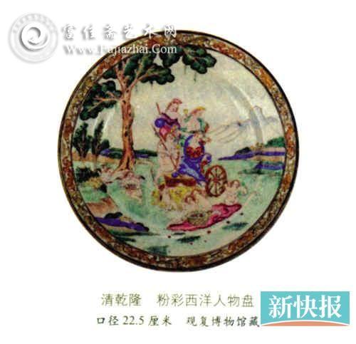 清乾隆(图二)粉彩西洋人物盘