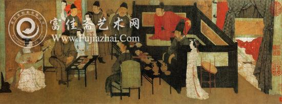 顾闳中+《韩熙载夜宴图》+绢本++10世纪